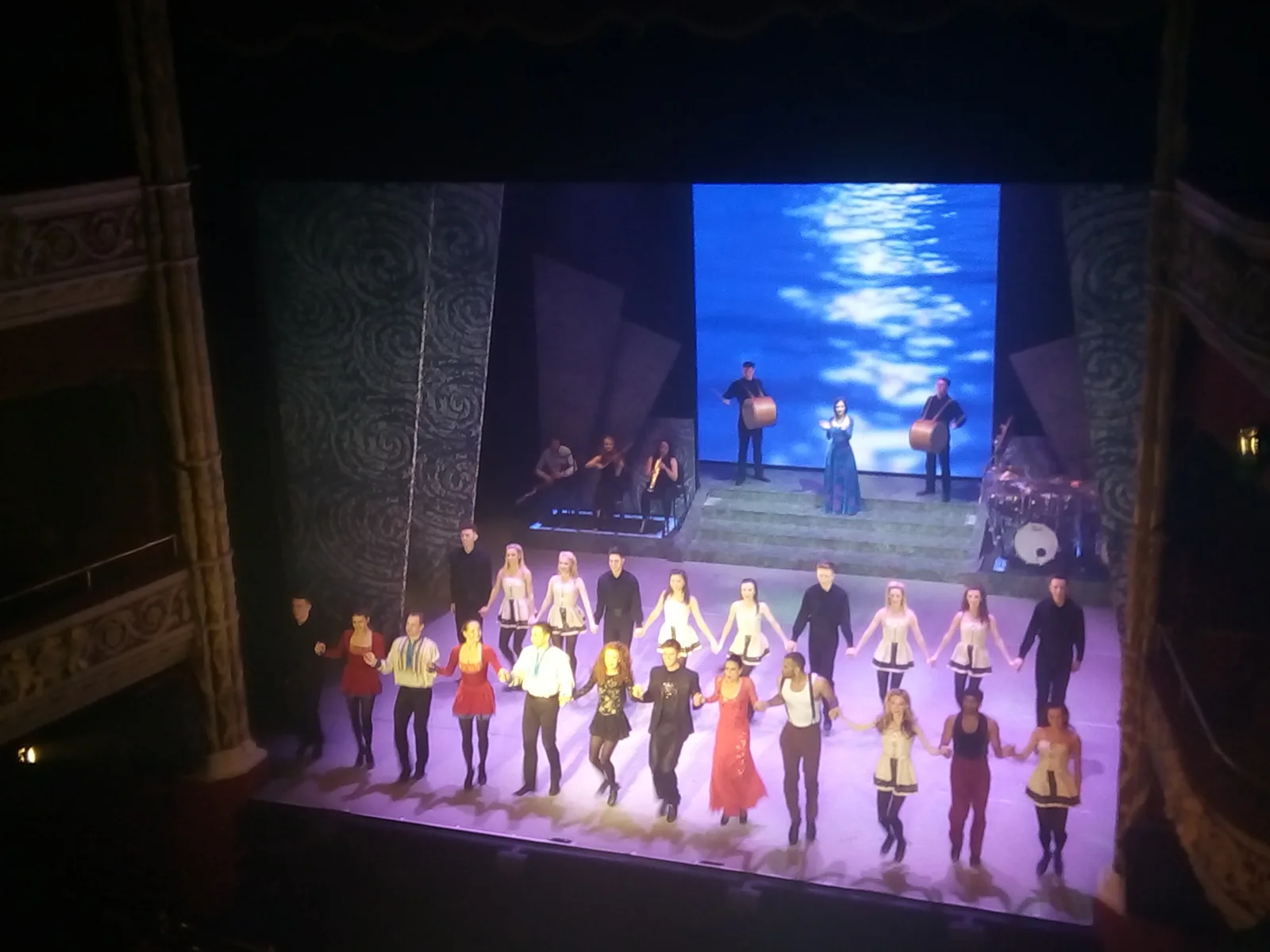 The Riverdance cast on stage at Dublin’s Gaiety Theatre in 2019.
