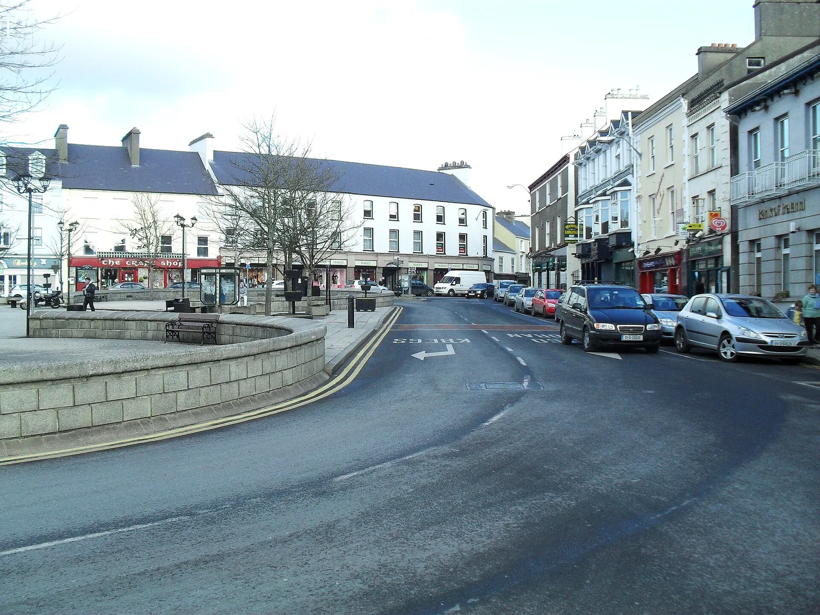 Buildings and shops around the Diamond in Donegal Town.