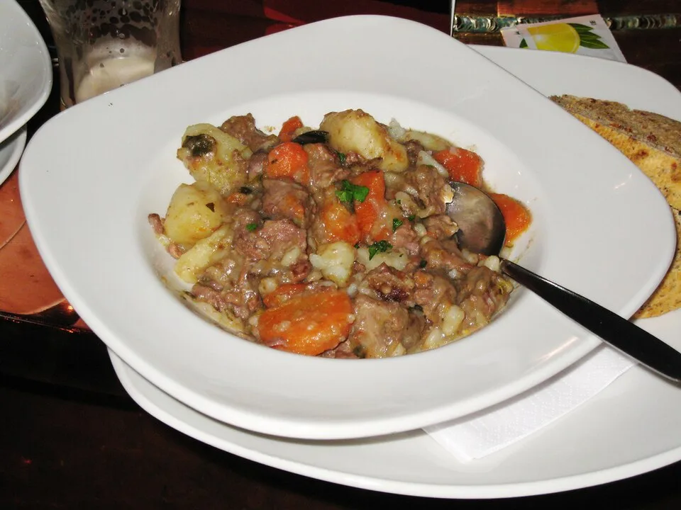 A serving of Irish stew, an illustrative example of traditional Irish food.