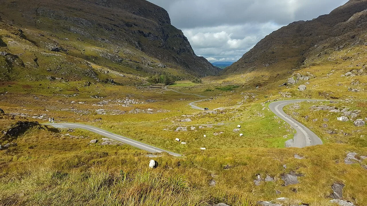 The mountain road and lake through the Gap of Dunloe.