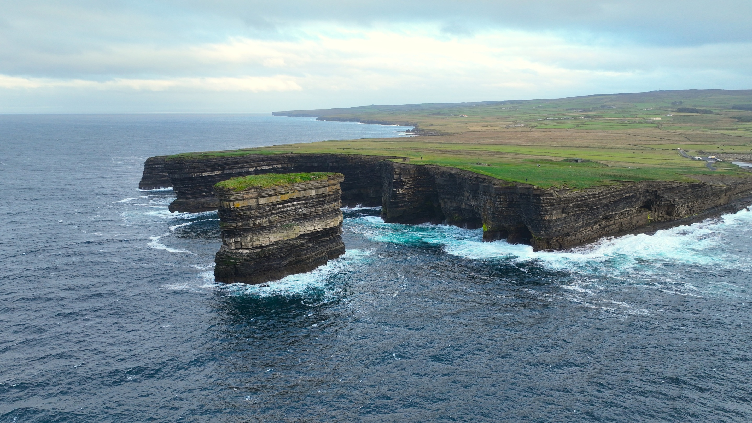 Dún Briste and the cliffs of Downpatrick Head in County Mayo